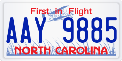 NC license plate AAY9885