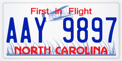 NC license plate AAY9897