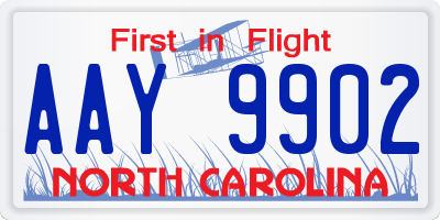 NC license plate AAY9902