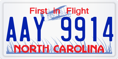 NC license plate AAY9914