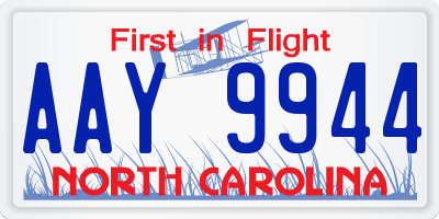 NC license plate AAY9944