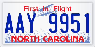NC license plate AAY9951
