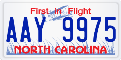 NC license plate AAY9975