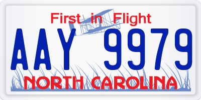 NC license plate AAY9979