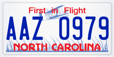 NC license plate AAZ0979