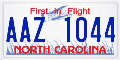 NC license plate AAZ1044