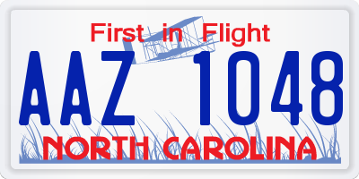 NC license plate AAZ1048