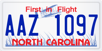 NC license plate AAZ1097