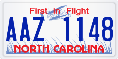 NC license plate AAZ1148