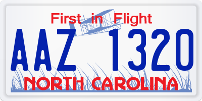 NC license plate AAZ1320