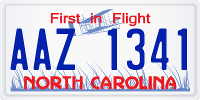 NC license plate AAZ1341