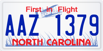 NC license plate AAZ1379