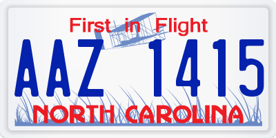 NC license plate AAZ1415