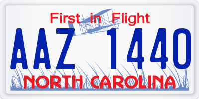 NC license plate AAZ1440