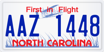 NC license plate AAZ1448