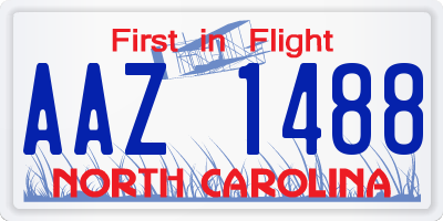 NC license plate AAZ1488