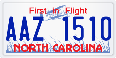 NC license plate AAZ1510