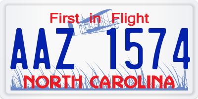 NC license plate AAZ1574