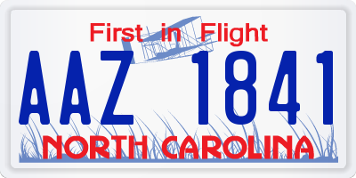 NC license plate AAZ1841