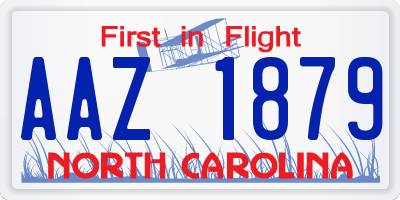 NC license plate AAZ1879