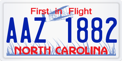 NC license plate AAZ1882