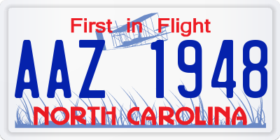 NC license plate AAZ1948
