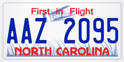 NC license plate AAZ2095