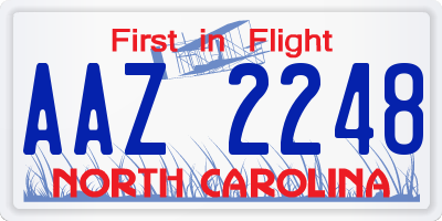 NC license plate AAZ2248