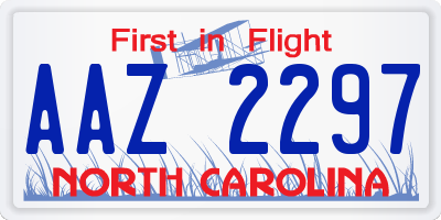 NC license plate AAZ2297