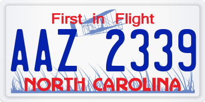 NC license plate AAZ2339