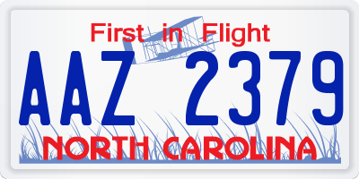 NC license plate AAZ2379