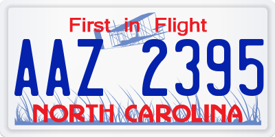 NC license plate AAZ2395