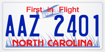 NC license plate AAZ2401
