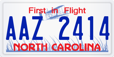 NC license plate AAZ2414