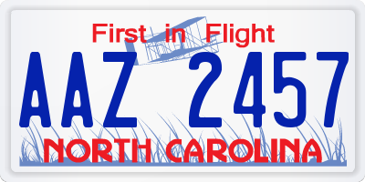 NC license plate AAZ2457