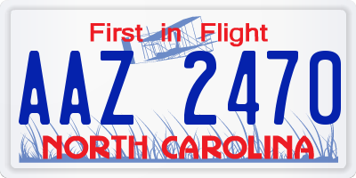 NC license plate AAZ2470