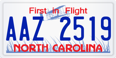 NC license plate AAZ2519