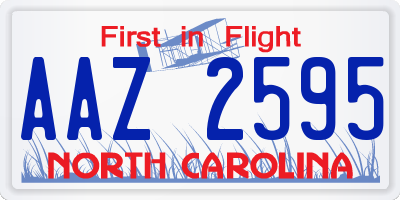 NC license plate AAZ2595