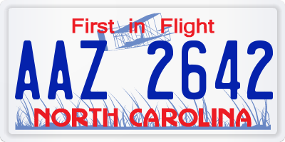 NC license plate AAZ2642