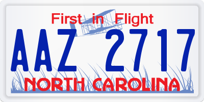 NC license plate AAZ2717