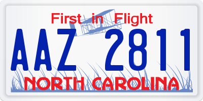 NC license plate AAZ2811