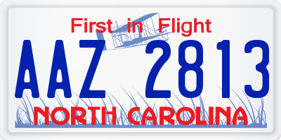 NC license plate AAZ2813