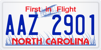 NC license plate AAZ2901
