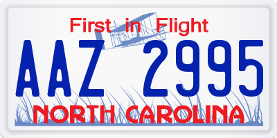 NC license plate AAZ2995