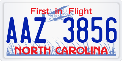 NC license plate AAZ3856