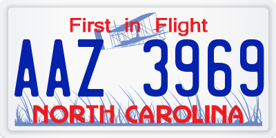 NC license plate AAZ3969