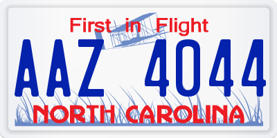 NC license plate AAZ4044