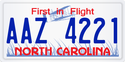 NC license plate AAZ4221
