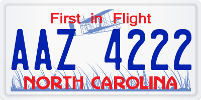 NC license plate AAZ4222