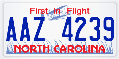 NC license plate AAZ4239